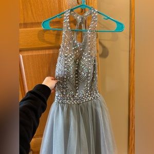 Grey homecoming/prom dress
